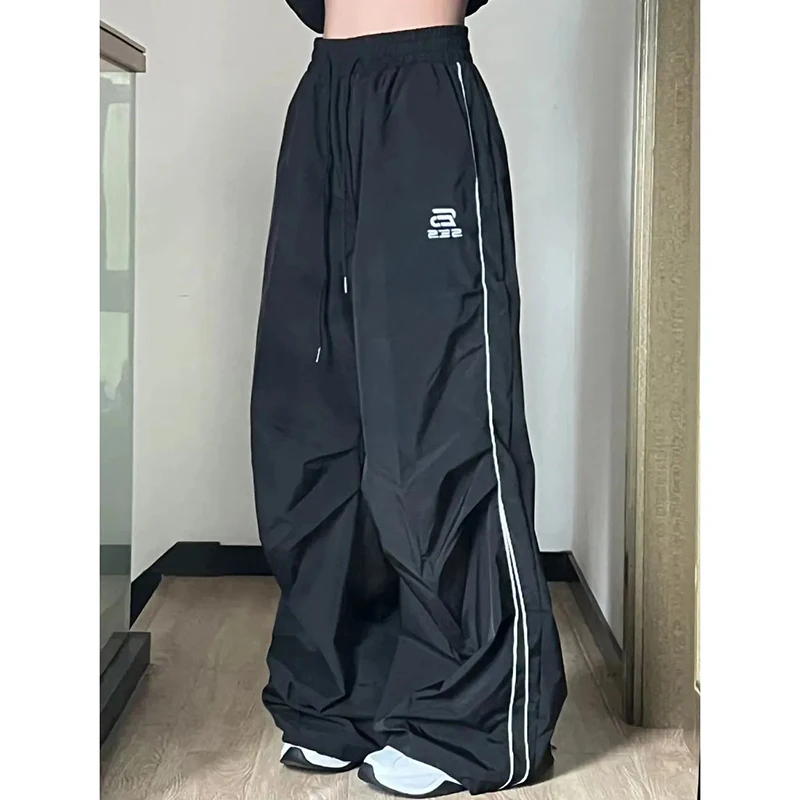 Description Picture 3 of itemBf Letter Embroidery Cargo Pants Women Streetwear Punk Oversize High Waist Casual Trousers American Hip Hop Pants