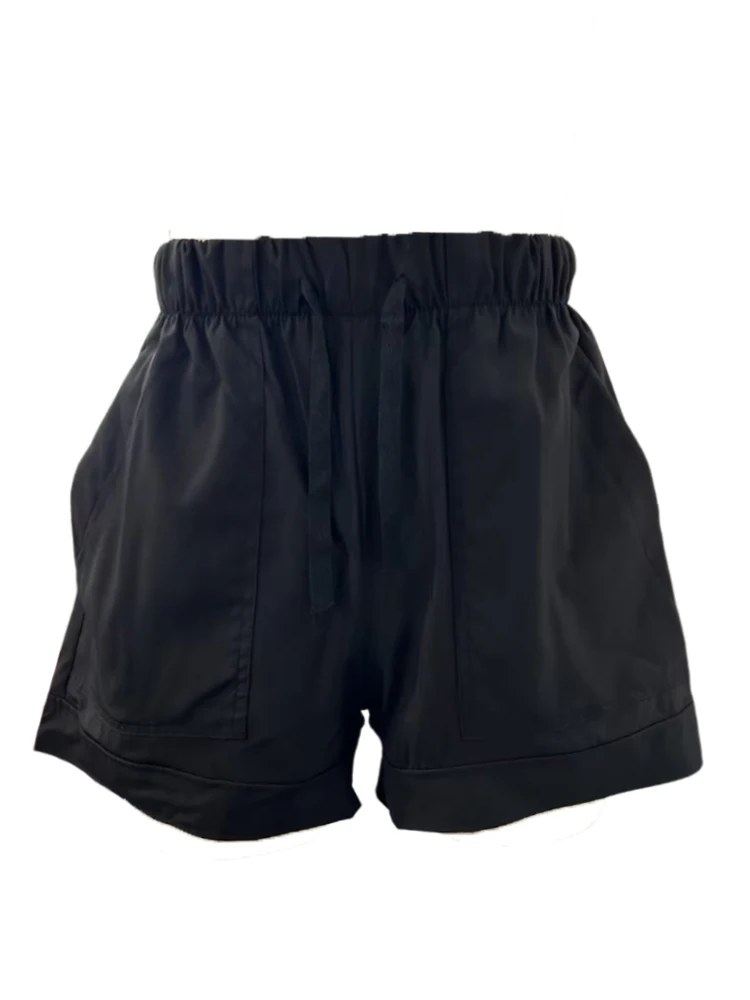 Description Picture 3 of item2023 Summer Elastic Waist Loose Casual Women Short Sets Pants Simple Drawstring Pockets Homewear Shorts Women Ladies Pant