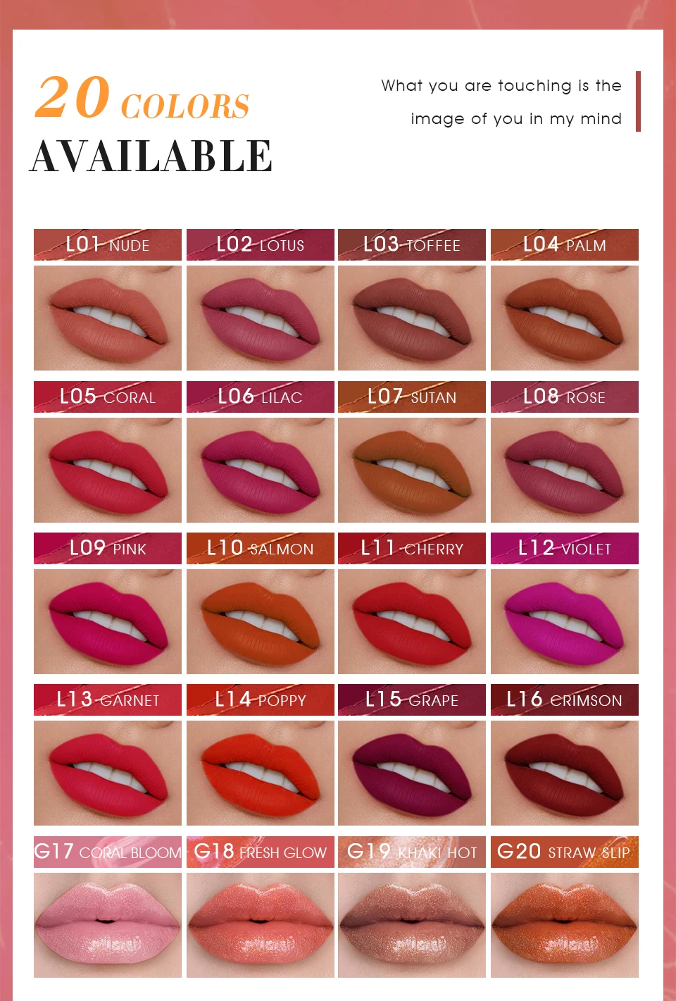 Description Picture 3 of itemIMAGIC new waterproof and moisturizing lip gloss velvet matte lasting lip gloss ladies cosmetics 20 colors