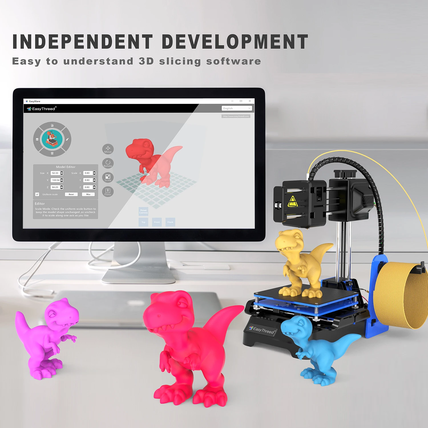 Description Picture 5 of itemEasyThreed Mini 3D Printer Beginners Entry Level Low Noise Use PLA TPU 1.75mm Filament Printing Size 100x100x100mm