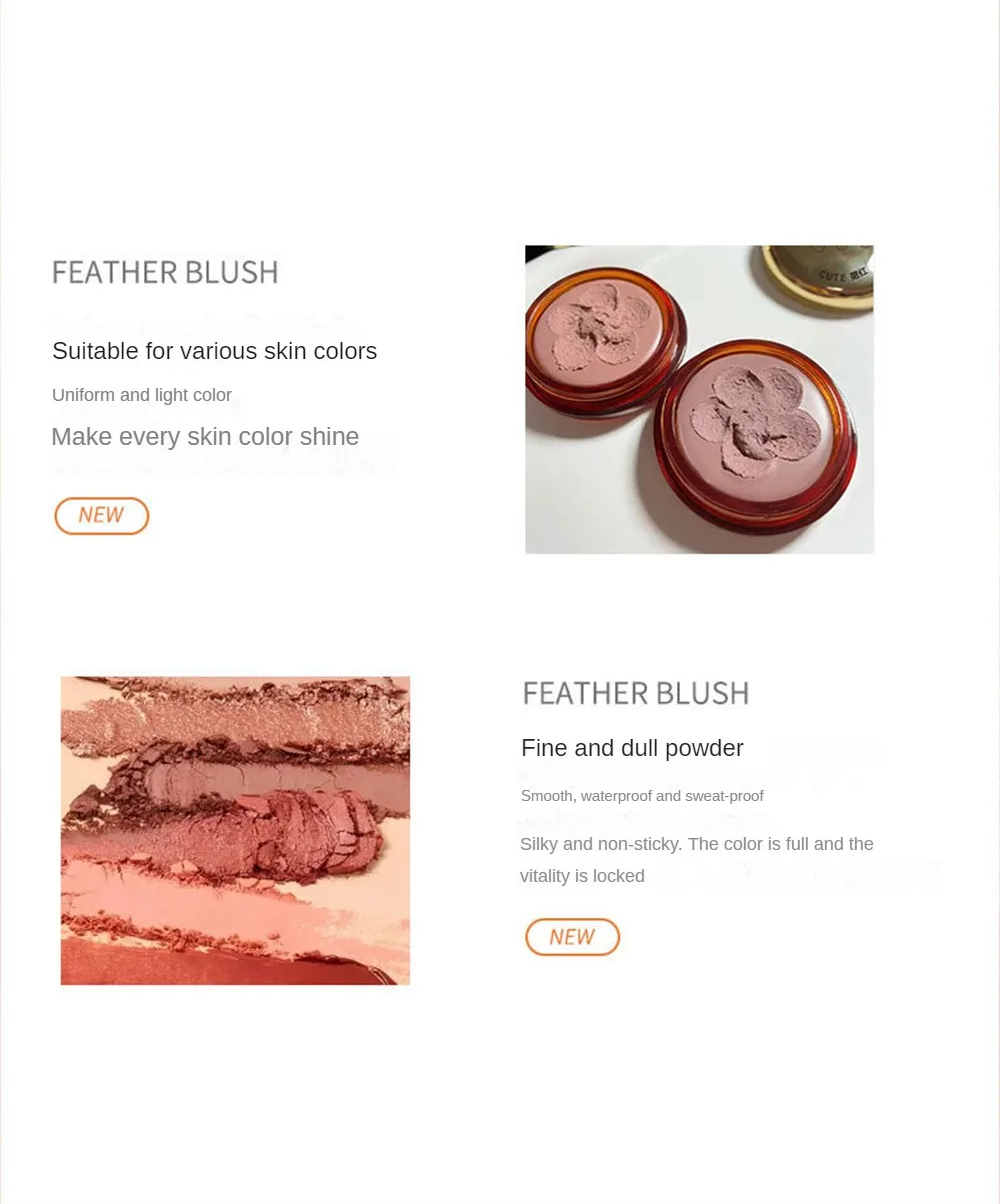 Description Picture 3 of itemMashed Potato Face Rouge Cream Matte Monochrome Natural Cheek Blush Lip Mud Soft Moist High Pigment Lasting Colored Face Makeup