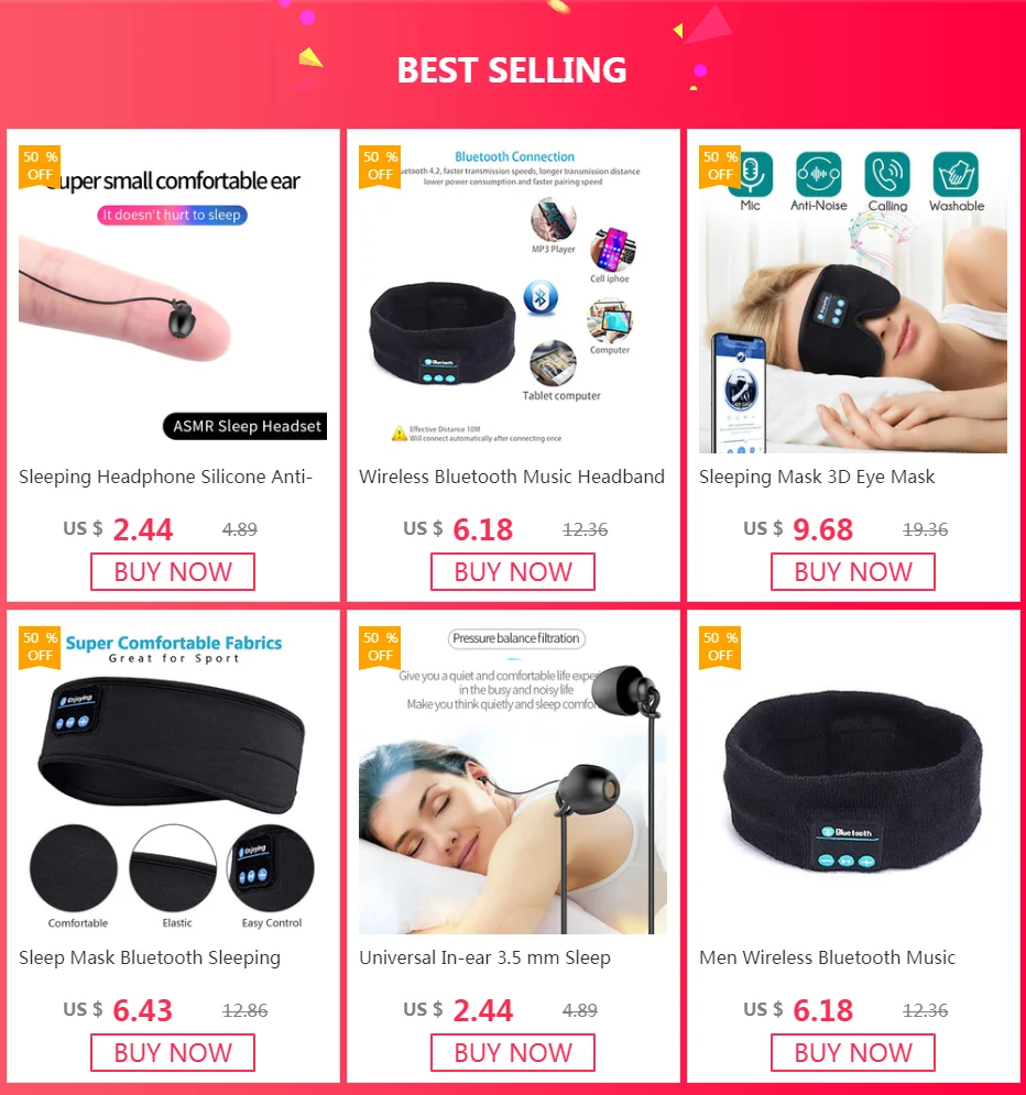 Description Picture 2 of itemSleep Mask Bluetooth Sleeping Headphones Headband Thin Soft Elastic Comfortable Wireless Music Headset Eye Mask For Side Sleeper