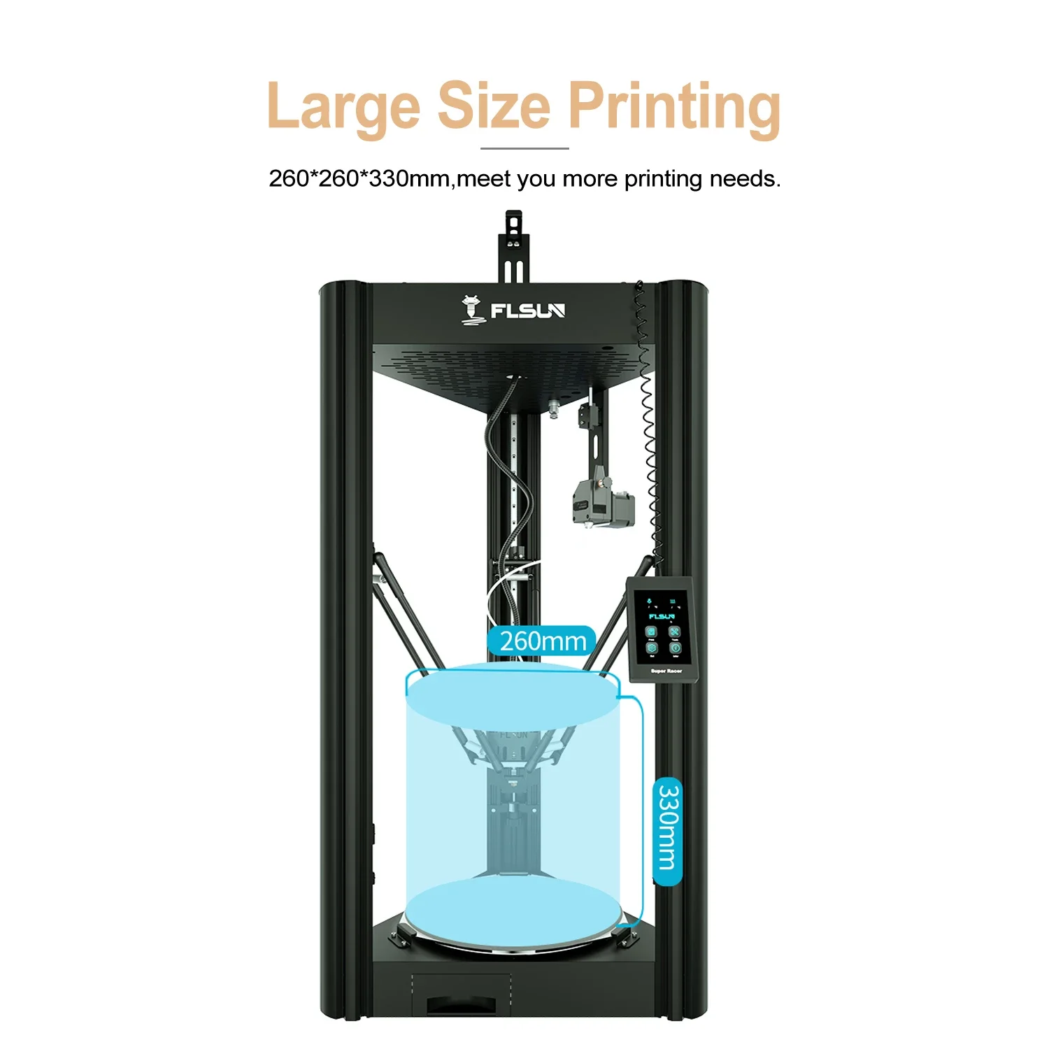 Description Picture 4 of itemFLSUN SuperRacer SR 3D Printer 200mm/s Auto-leveling TMC2209 Silent Driver Touch Screen 32-Bit Processor Linear Rail