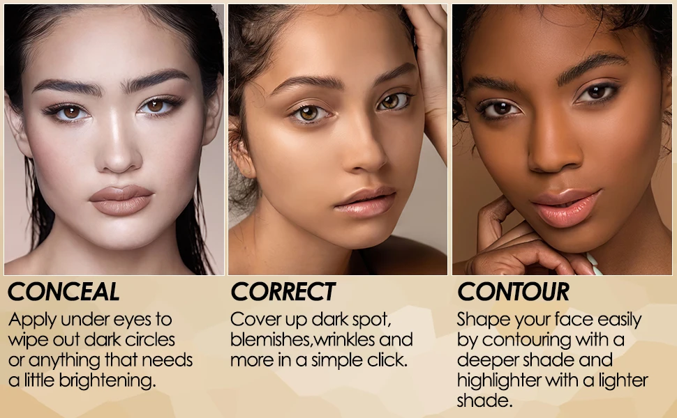 Description Picture 6 of itemFOCALLURE 5 In 1 Face Concealer Palette High Coverage Lightweight Longlasting Waterproof Foundation Cream Makeup Cosmetics