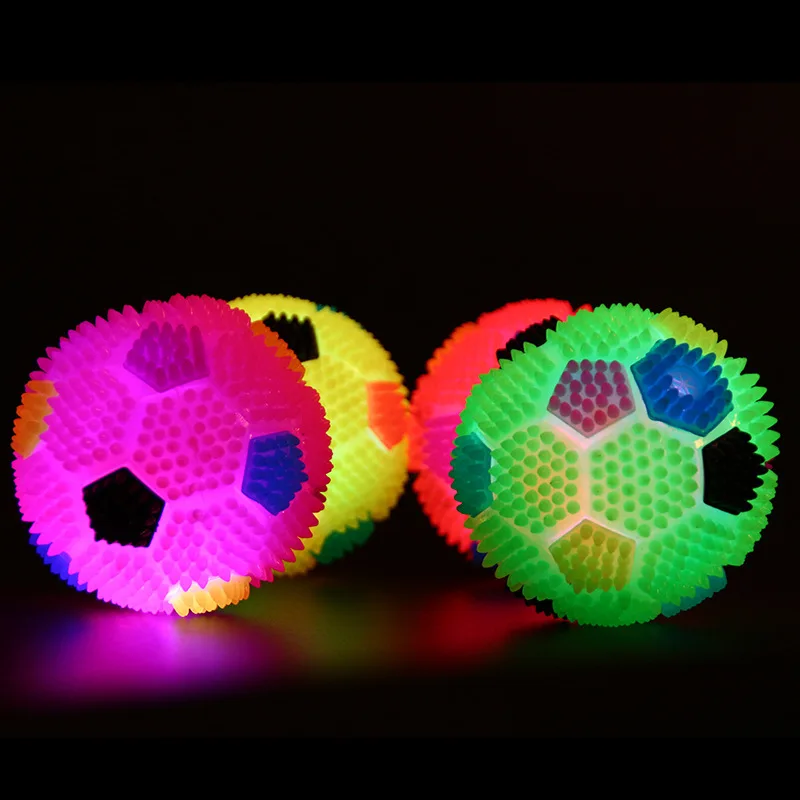 Description Picture 2 of itemSqueak Light Soccer Ball Dog Toy Cleans Teeth And Promotes Dental And Gum Health Your Pet Flashing LED Light Sound Bouncy Ball