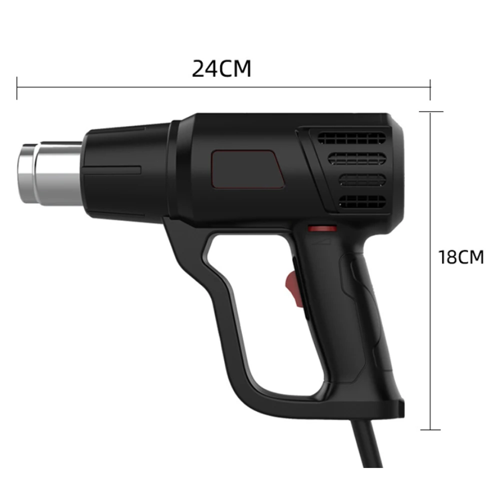 Black Color 220V eu Hot Air Gun Professional Electric Adjustable Temperature-controlled Building Hair dryer Soldering Heat gun
