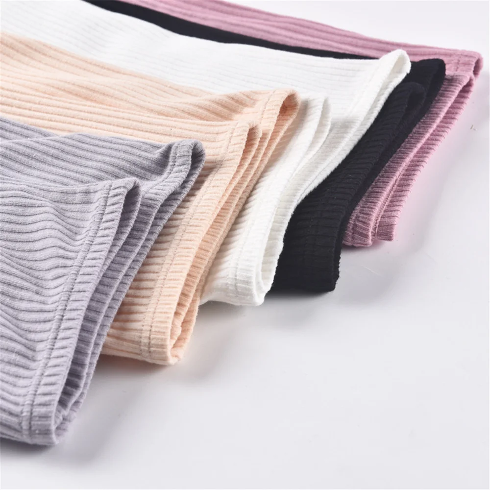 Women Safety Short Pants Lingerie Panties Security Ribbed Striped Seamless Elastic Underwear Boxer Shorts