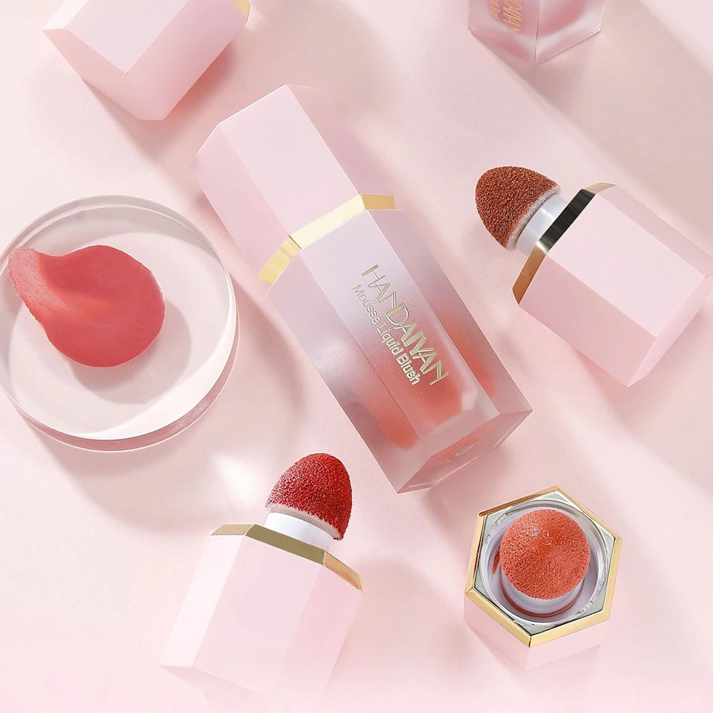 Description Picture 3 of itemLiquid Blush Stick Long Lasting Face Nourishing Blush With Sponge Natural-Looking Weightless for Multipurpose Eyeshadow Lip