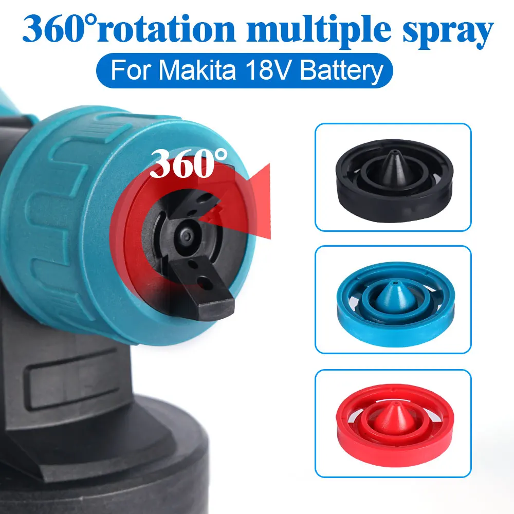 18V Rechargeable Spray Gun Cordless Paint Spray Gun Battery 800W 1000ML High Power Flow Control Spray Gun For Makita 18V Battery