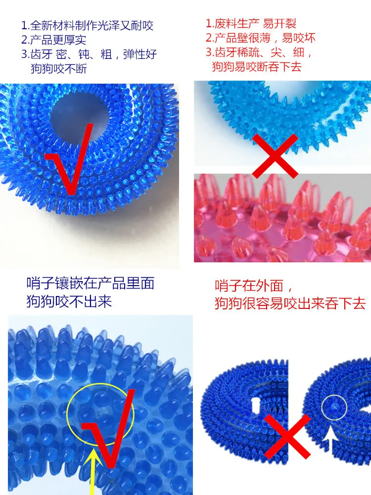Description Picture 6 of itemDurable Dog Chew Toys Rubber Squeaker Aggressive Teeth Cleaning Non Toxic TPR Dog Toys Molar Bite Rubber Chew Ball Accessories