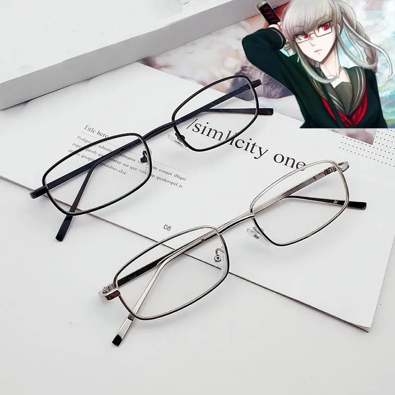 Description Picture 3 of itemDanganronpa Peko Pekoyama Cosplay Glasses Rectangle Sunglasses Retro Metal Frame Female Glasses Anime Cosplay Props