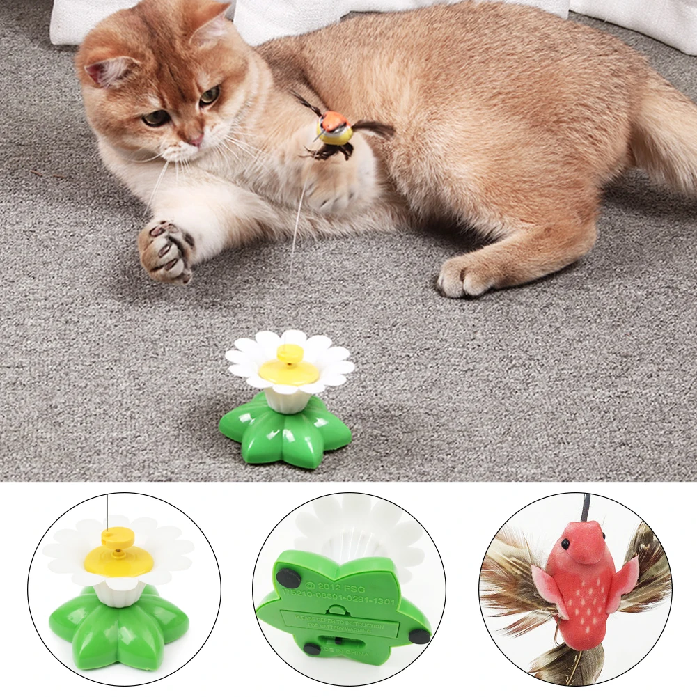 Description Picture 4 of itemAutomatic Rotating Electric Cat Toy Colorful Butterfly Bird Animal Shape Plastic Funny Kitten Pet Dog Interactive Training Toys
