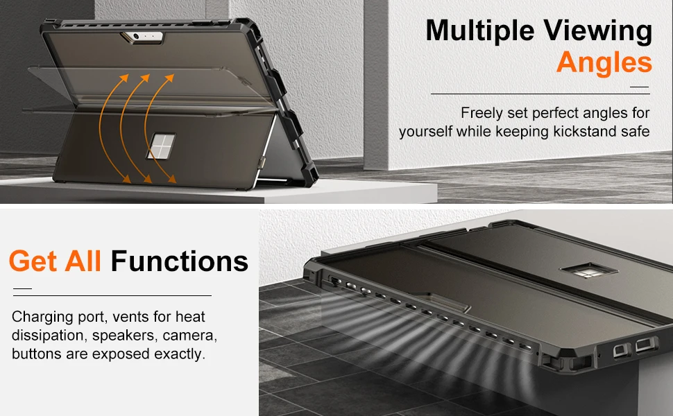 Description Picture 4 of itemCasing untuk Microsoft Surface Pro 7 Plus Pro7 6 5 4 LTE All-in-One Rugged Cover Case with Pen Holder Kickstand Protective Case