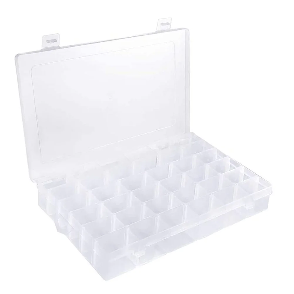 36 Grids Plastic Embroidery Floss Organizer Box & 50 Floss Bobbins & 2PCS Floss Number Stickers for Sewing
