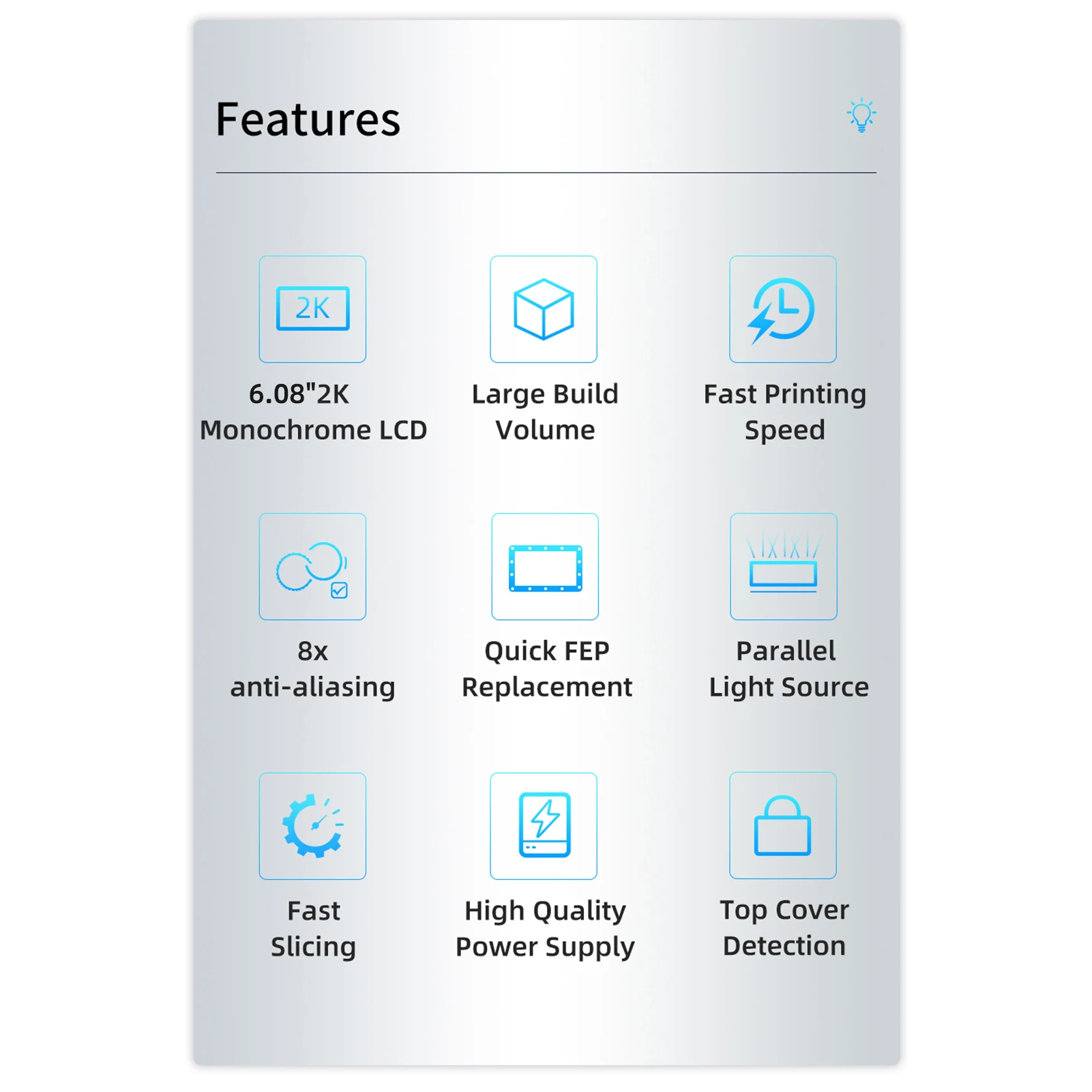 ANYCUBIC Photon Mono 3D Printer UV LCD Resin 3D Printer UV Photocuring 6.08'' 2K Screen Parallel Light Source 8x Anti-aliasing