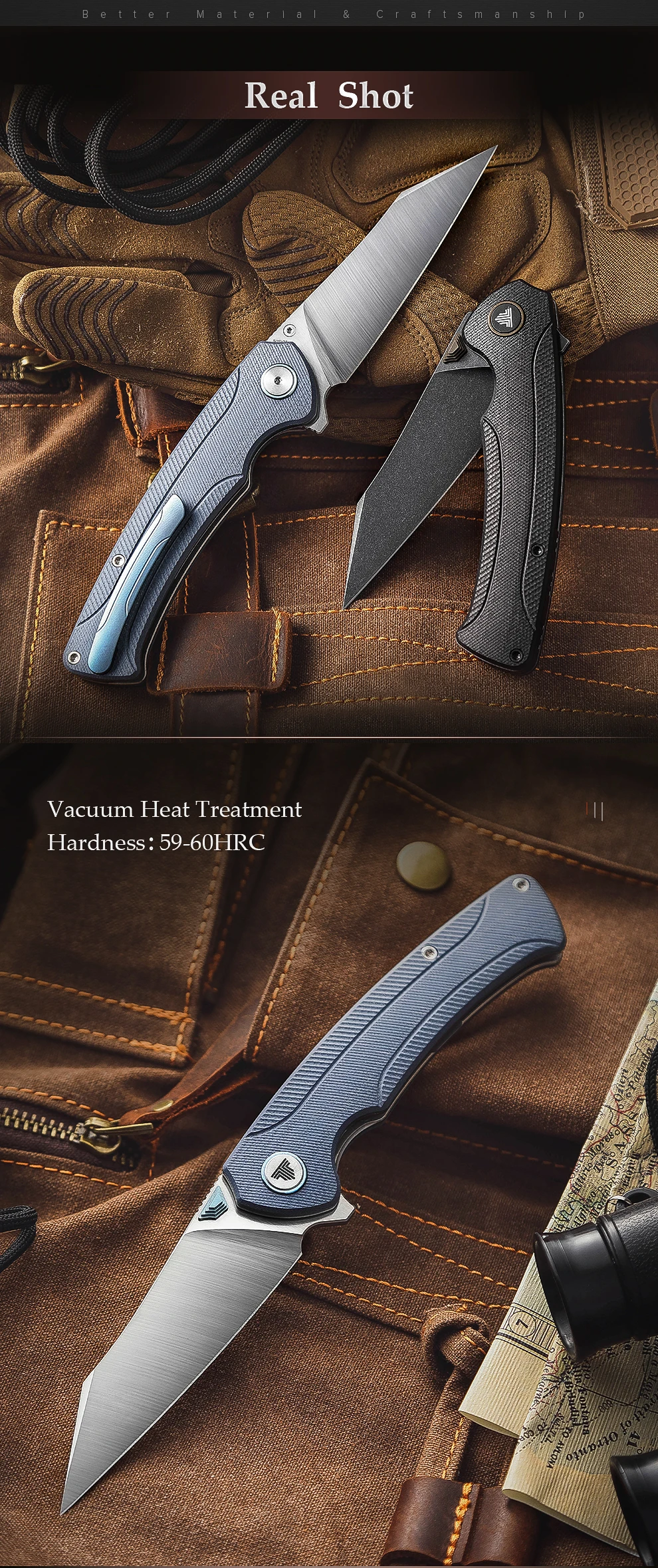 Description Picture 6 of itemTRIVISA EDC Pocket Folding Knife for Men,3.66