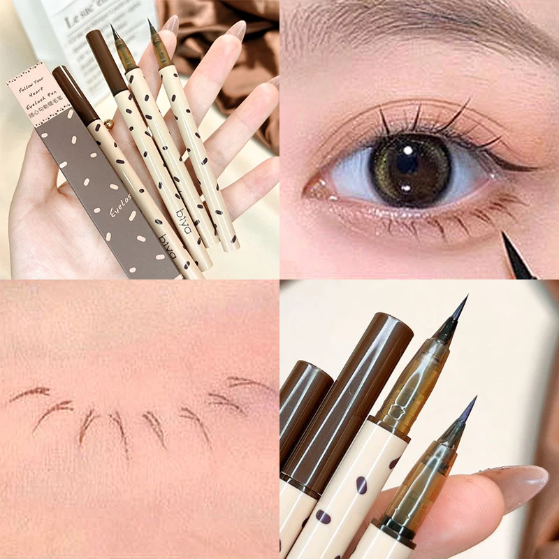 Liquid Eyeliner Eyeshadow Stick Lying Silkworm Pencil Grey Brown Lasting Waterproof Ultra-fine Eyelash Pen Cosmetic Makeup Tools