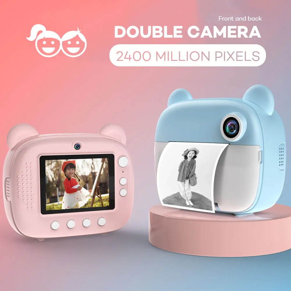 Description Picture 4 of itemChildren's Instant Print Camera Thermal Printing Photo Printer with Thermal Paper Roll Kid's Digital Cameras Video Birthday Gift