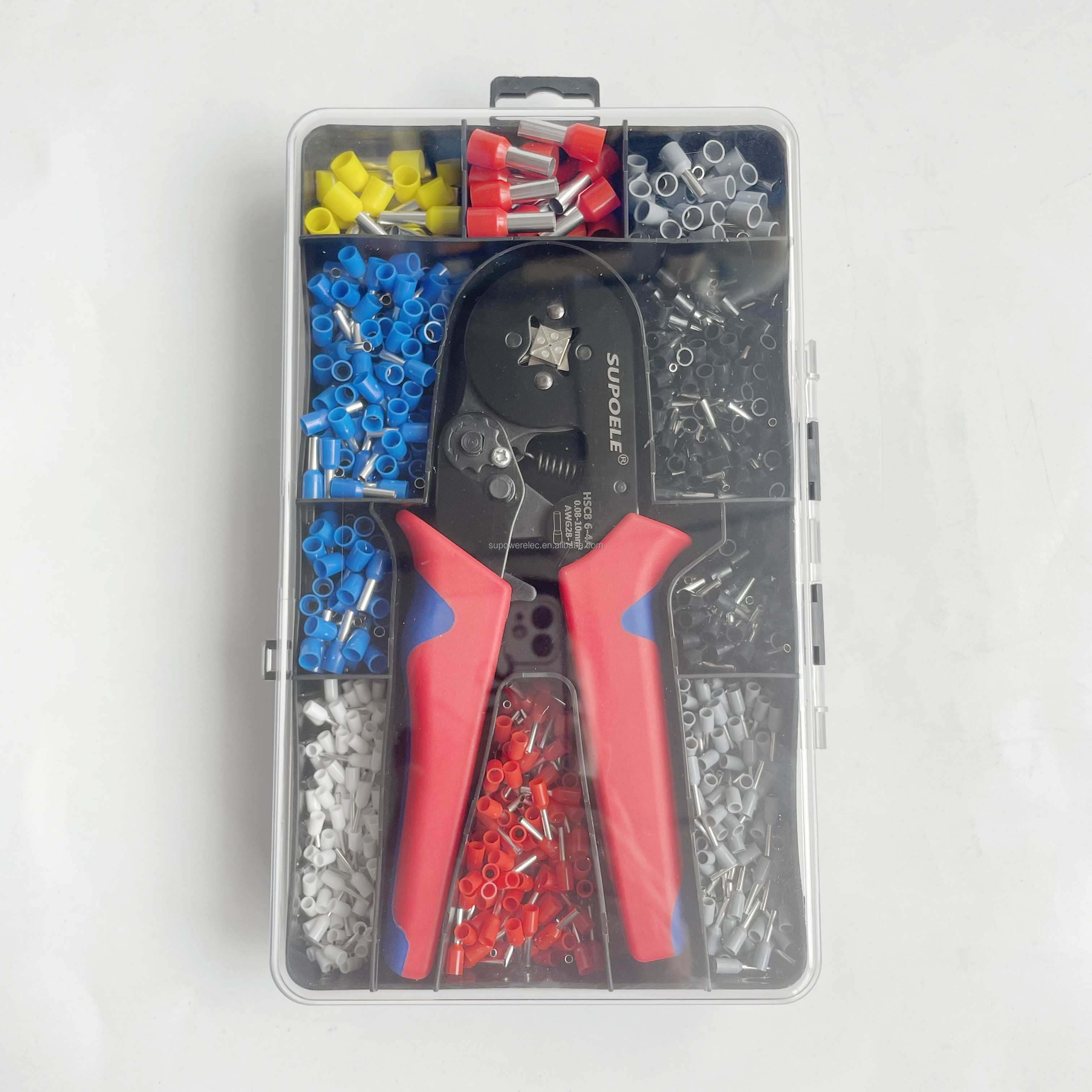Description Picture 2 of itemNew Design HSC8 6-4A Wire Hand Crimping Tool Crimper Pliers Kit With 1200 PCS Insulated Terminal Blocks Wire Ferrules Box