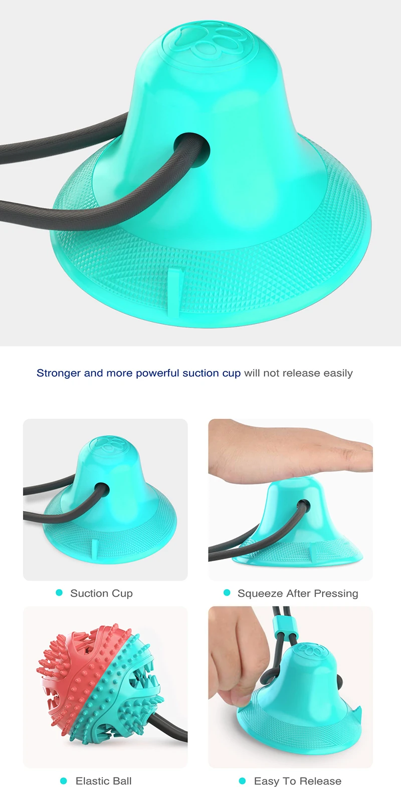 Dog Toys Silicon Suction Cup Tug Interactive Dog Ball Toys Slow Feeder Pet Chew Bite Tooth Cleaning Toothbrush Pet Food Toys