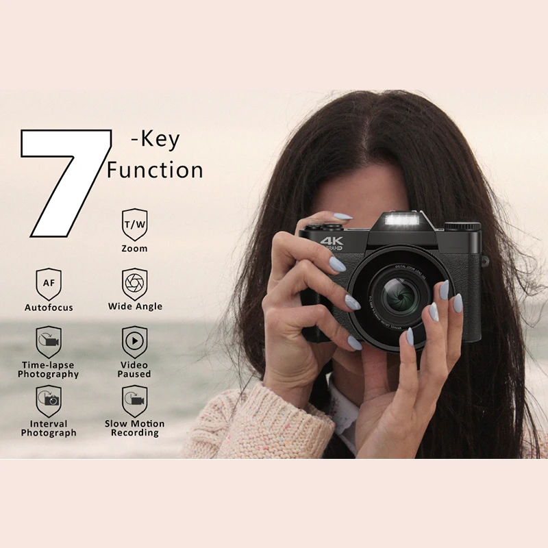 Digital Photography Camera 4K WIFI Web Cam Vintage Video Recorder 48MP Streaming Camcorder Camera With Wide Angle Lens