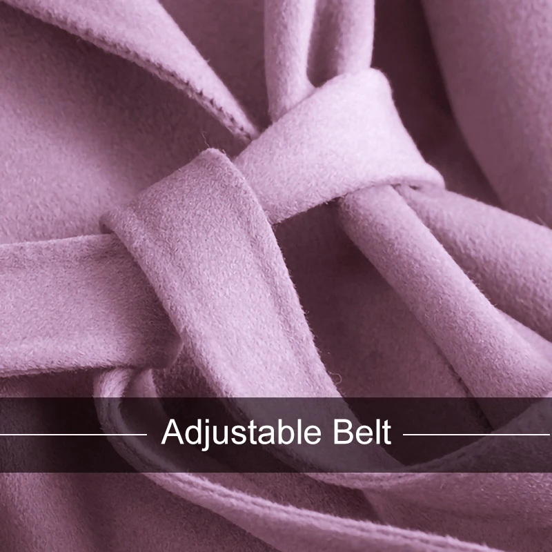 Description Picture 5 of itemWinter Cashmere Wool Belt Outerwear Jacket Spring Autumn Women Natural Wool Coat Women's Cloth Coat S3654