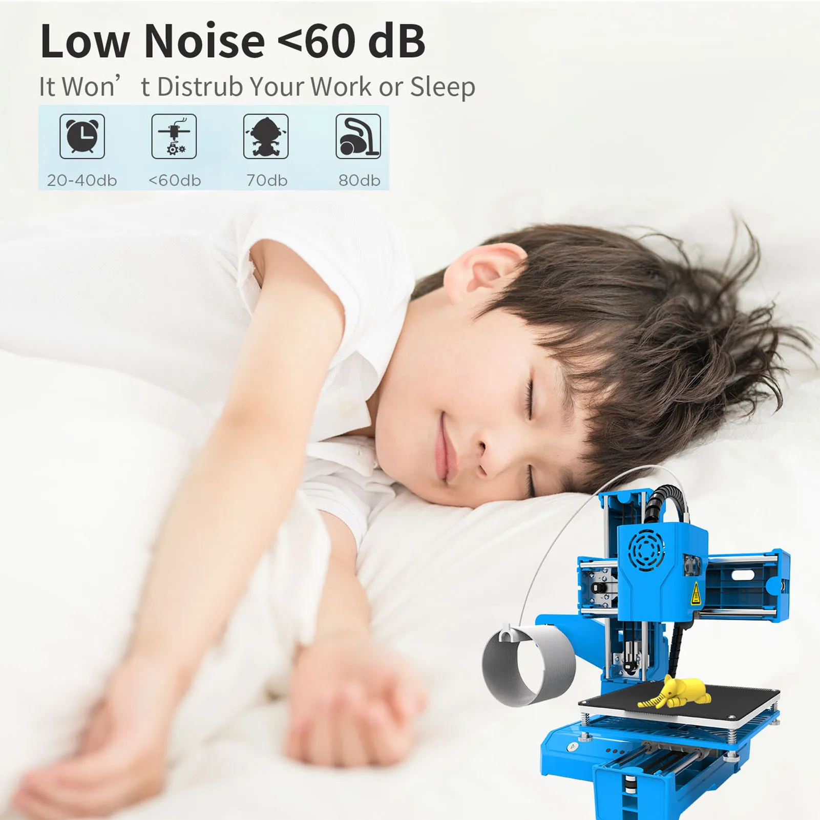 Description Picture 5 of itemEasyThreed 3D Printer Mini Desktop Printing Machine for Kids 100x100x100mm Print Size Removable Platform One-Key Printing