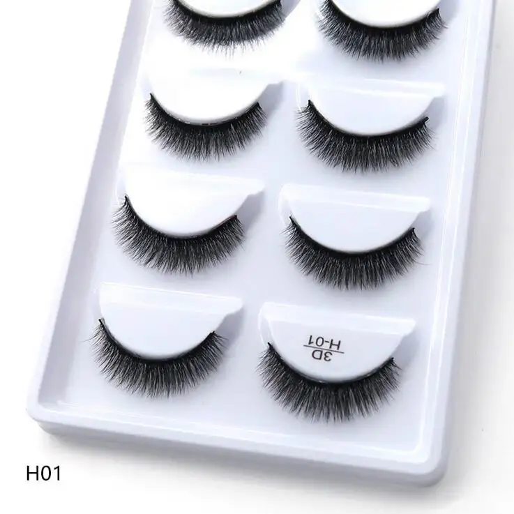 Description Picture 5 of itemNew Full 5 Pairs one box 3D Mink Hair False Eyelashes Natural Thick Long Eye Lashes Wispy Makeup Beauty Extension Tools H13