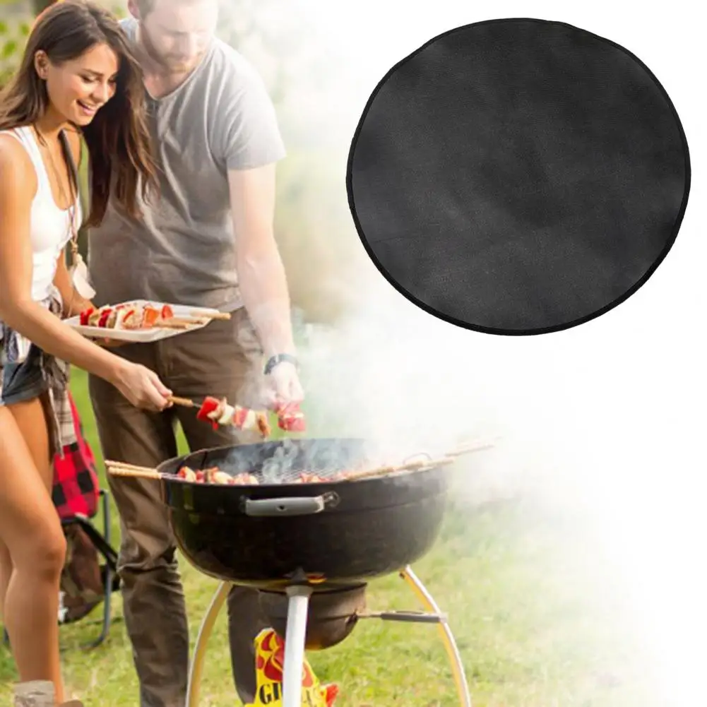 Description Picture 4 of item24/32/36inch Fire Pit Mat Round Heat Resistant Fireproof Mat Portable Fireproof Floor Protective Mat For BBQ