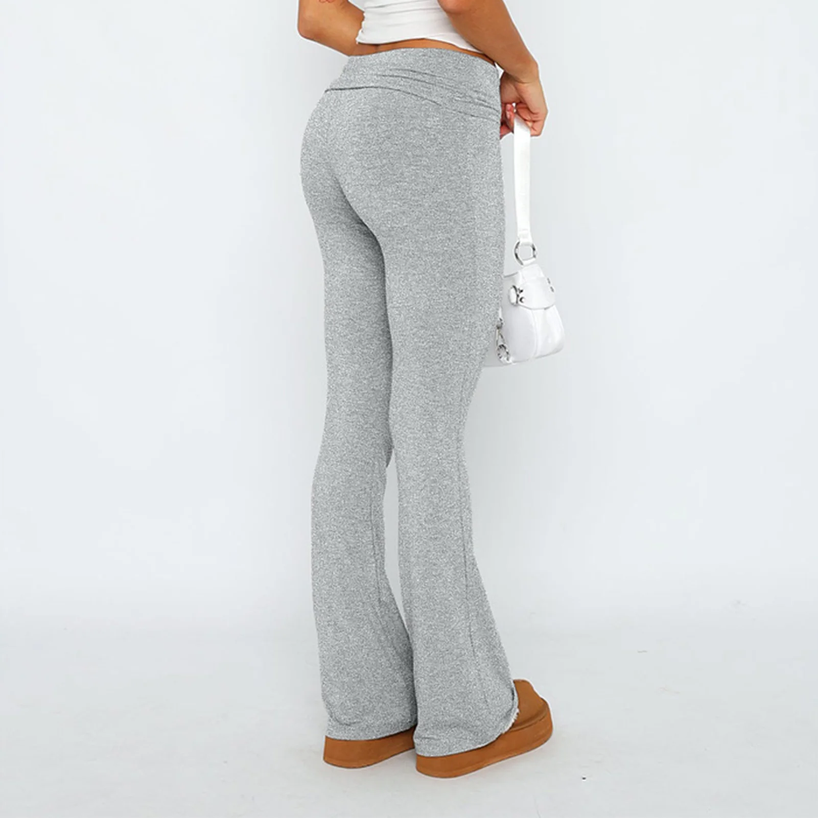 Description Picture 3 of itemHarajuku Streetwear 2023 Casual Y2K Style Flared Pants Solid Color Low Waisted Trousers Dailywear Slim Fit Tunic Pants for Woman