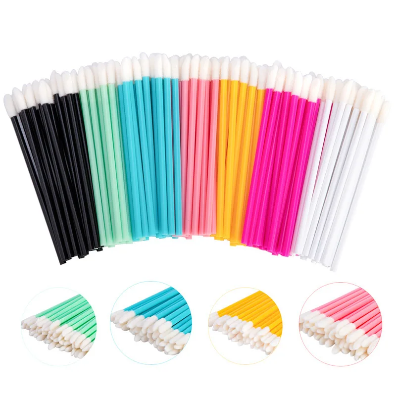 50/5 Pcs Disposable Lip Brush Makeup Brushes Pen Lipstick Mascara Wands Brush Cleaning Eyelash Cosmetic Brush Applicators Makeup