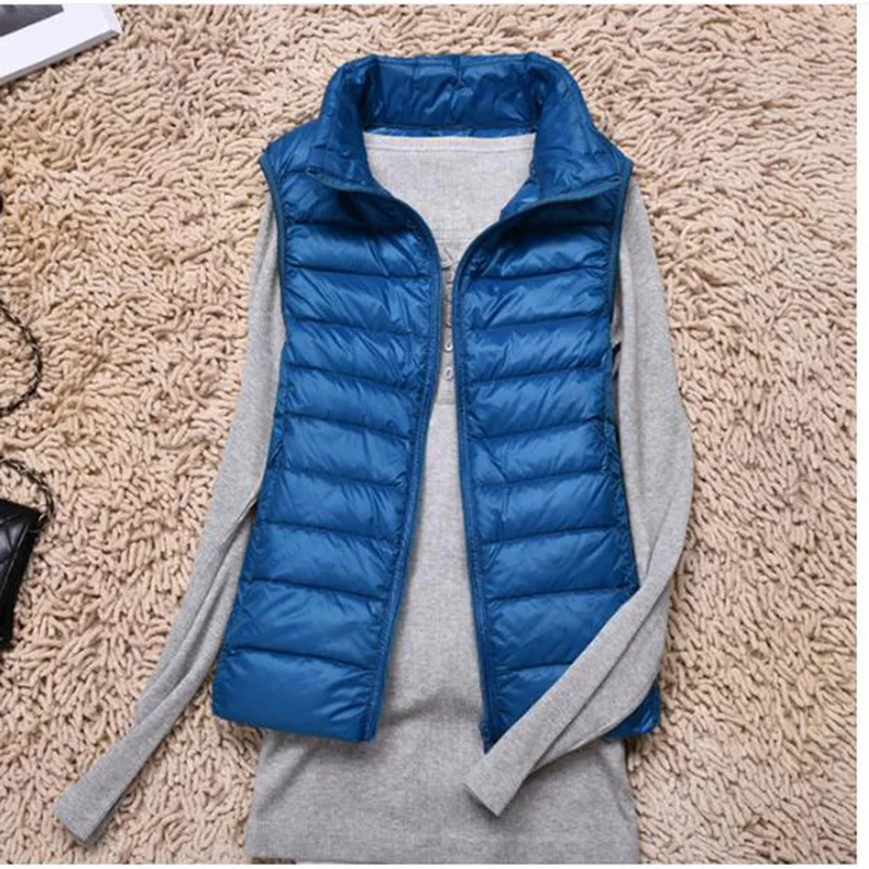 Description Picture 6 of itemNew Spring Autumn Women Ultra Light Down Vest White Duck Down Coat Parka Ladies Sleeveless Waistcoat Plus Size 4XL