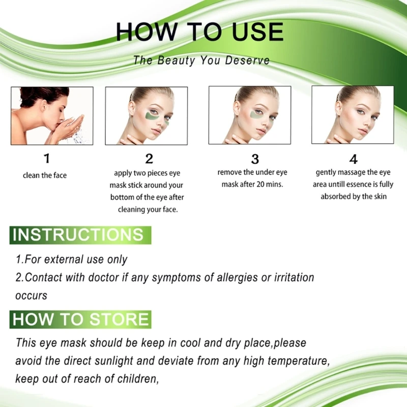 Description Picture 6 of itemSeaweed Under Eye Patches, Firming Eye Mask, 30Pairs Collagen Eye for Wrinkles Drop Shipping