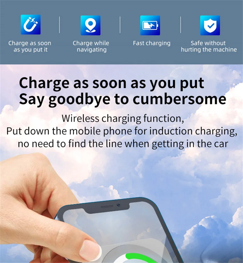 Description Picture 3 of item15W Magnetic Car Wireless Charger for Macsafe iPhone 12 13 14 Pro Max mini Adsorb Fast Wireless Charging Car Phone Holder Stand