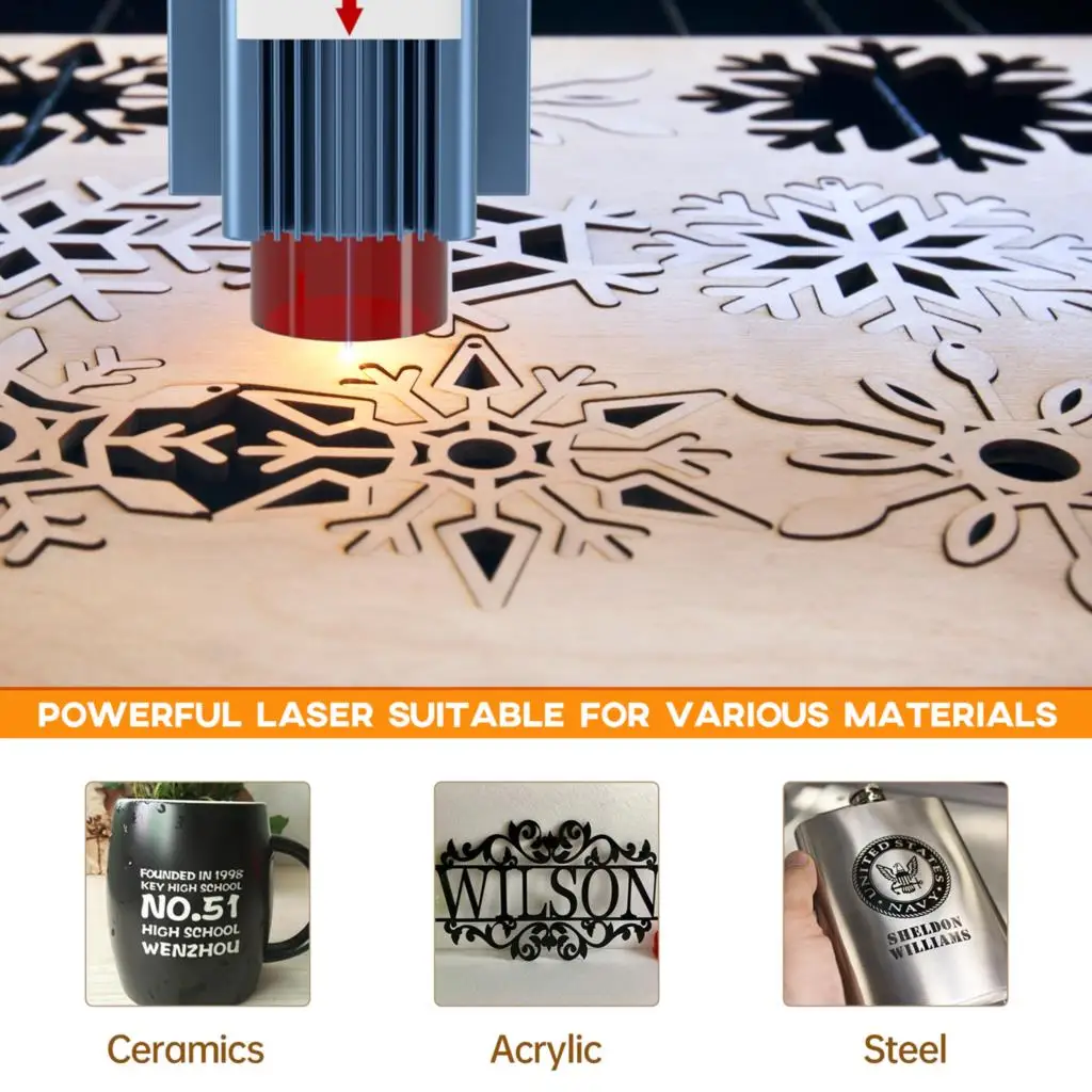 SCULPFUN S9 90W effect Laser Engraving Machine Ultra-thin Laser Beam Shaping Technology Wood Acrylic Laser Engraver 410x420mm
