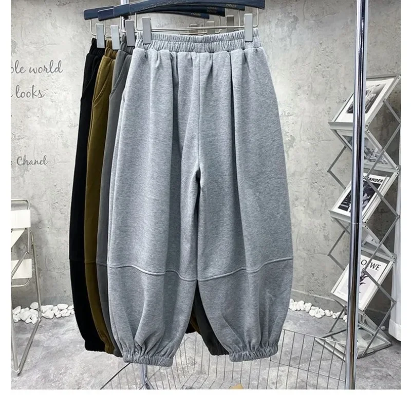 Deeptown Vintage Oversized Black Harem Pants Women Grey Sweatpants Harajuku Streetwear Fashion Trousers Casual Loose Fall Winter