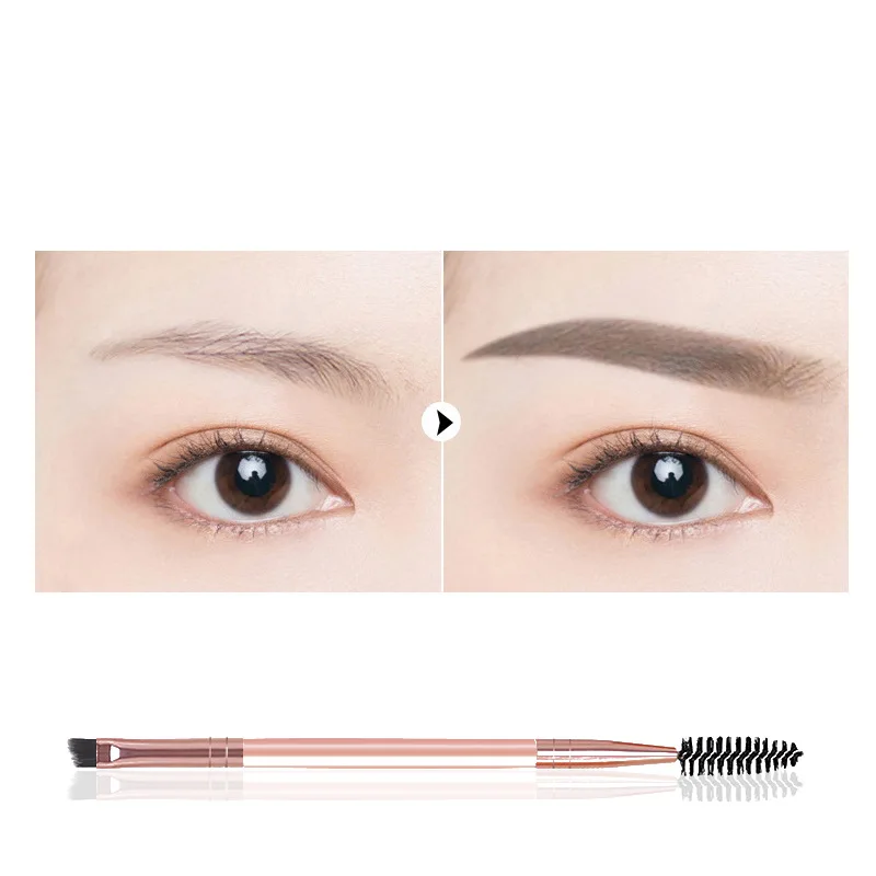 Description Picture 3 of item1Pcs White Double Head Eyebrow Brush Eyelash Curl Portable Small Angled Eyebrow Liner Spoolie Brush Women Makeup Cosmetic Tools