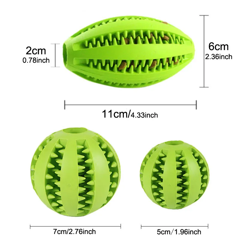 Description Picture 4 of item5/7/11cm Pet Dog Toys Extra-tough Rubber Jump Toy Interactive Elasticity Ball Dog Chew Toys For Dog Tooth Cleaning Treat Ball
