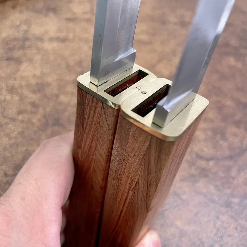 Description Picture 5 of itemNew style D2 steel son mother 2-in-1 double knife high hardness sharp knife outdoor portable multi camping survival knife