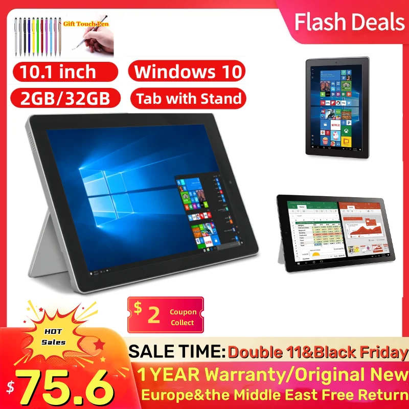 Big Sales Tablet PC 10.1 INCH 2GB RAM 32GB ROM W101 Windows 10 HDMI-Compatible Dual Camera WIFI Quad Core