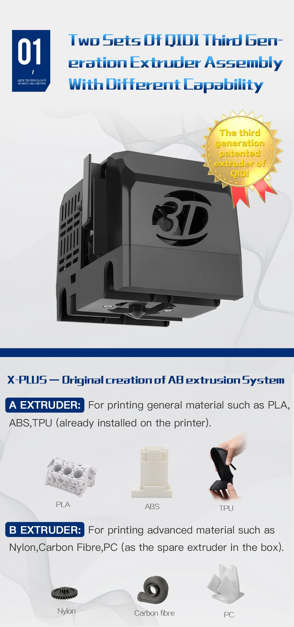 Description Picture 5 of itemQIDI TECH 3D Printer X-Plus Two Sets Of Extruder WiFi Function High Precision Industrial Grade 3D Printing Large Size 27*20*20