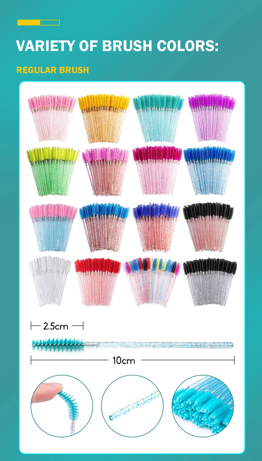 Description Picture 5 of item50Pcs Reusable Eyelash Brushes Eyelashes Extension Tools Eyebrow Brush Mascara Wands Applicator Spoolers Eye Lash Cosmetic