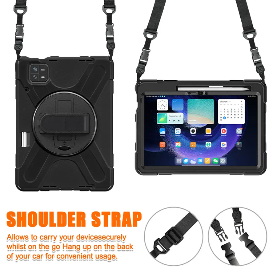 HUWEI For Iconic Brand Pad 6 5 Pro Case Shockproof Kids Protection Cover For Iconic Brand Mi Pad 6 MiPad 6 Pro Case Kickstand Shoulder strap