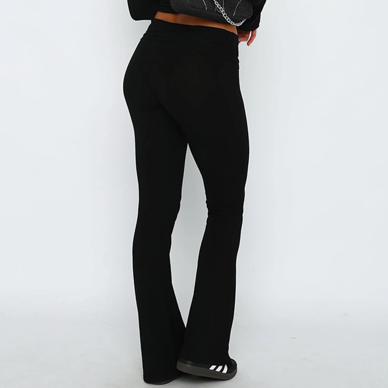 Description Picture 5 of itemHarajuku Streetwear 2023 Casual Y2K Style Flared Pants Solid Color Low Waisted Trousers Dailywear Slim Fit Tunic Pants for Woman