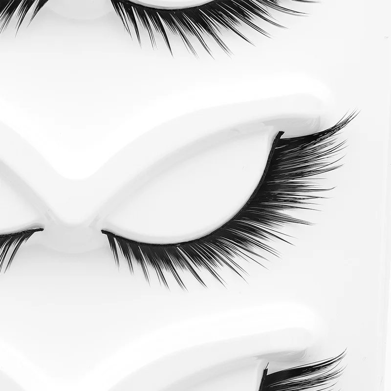 5Pairs Cat Eye Lashes Faux Mink Eyelashes Winged End Eye Elongated Eyelashes Fake Fox Eye Lashes Soft Natural Long Makeup Lashes