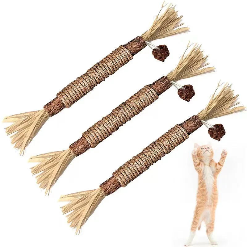 Description Picture 2 of itemCat Toys Silvervine Chew Stick,Kitten Treat Catnip Toy Kitty Natural Stuff with Catnip for Cleaning Teeth Indoor Dental