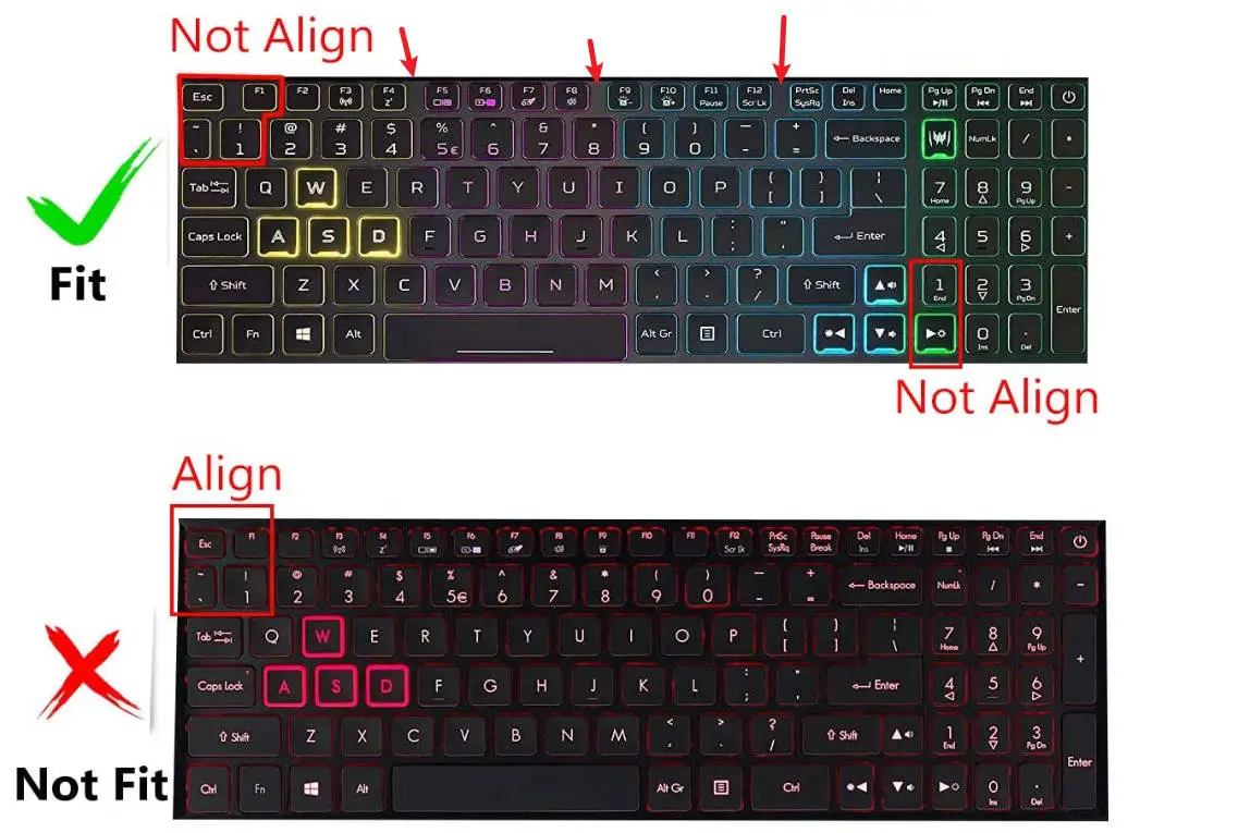 Silicone Laptop Keyboard Cover Accessory For Acer Nitro 5 AN515-58 AN515-54 AN515-55 AN515-56 AN515-57 AN515-46 AN515-45 15.6