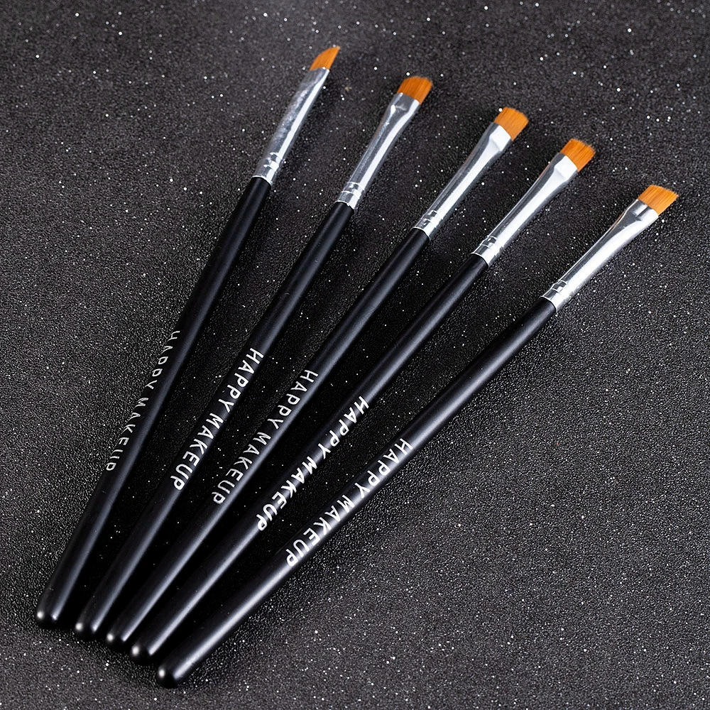 Description Picture 4 of itemHappy Makeup 5Pcs Black Eyebrow Inclined Flat Angled Brush Eyeliner Eyeshadow Eye Brow Makeup Tool Professional Women Cosmetic