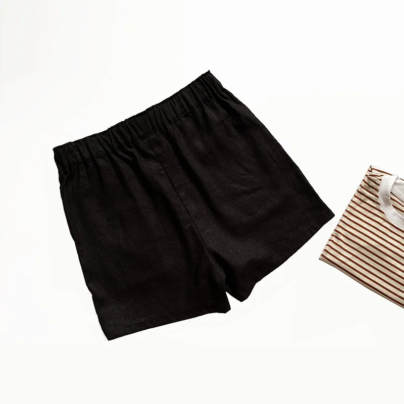 Description Picture 5 of item2022 Spring And Summer Women Cotton Simple Thin Shorts Straight Pocket High-waisted Slacks Pants