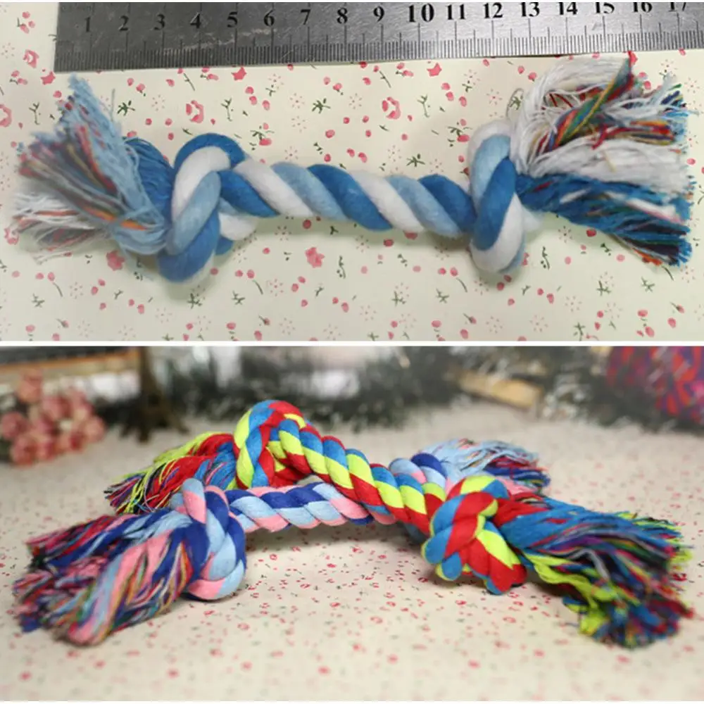 Description Picture 4 of itemFunny Cotton Anti Bite Toy Pet Supplies Braided Dog Puppy Double Knot Rope Chew Dog accessories juguetes para perro